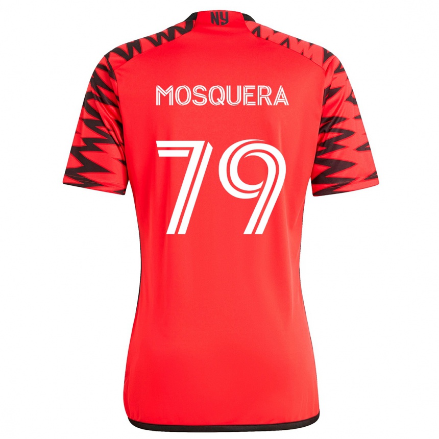 Vaikiškas Rafael Mosquera #79 Raudona Juoda Balta Išvykos Marškinėliai 2024/25 T-Shirt