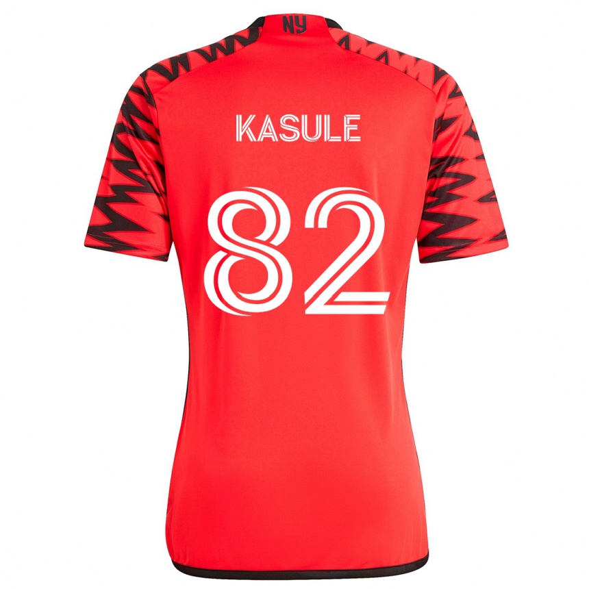 Vaikiškas Ibrahim Kasule #82 Raudona Juoda Balta Išvykos Marškinėliai 2024/25 T-Shirt