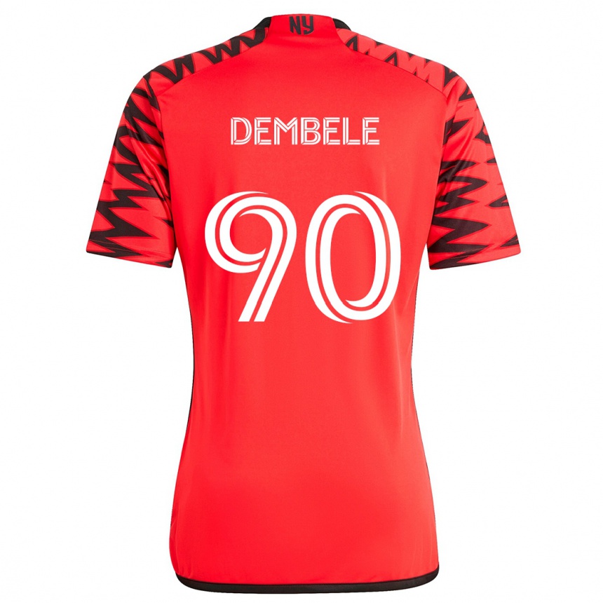 Vaikiškas Malick Dembele #90 Raudona Juoda Balta Išvykos Marškinėliai 2024/25 T-Shirt