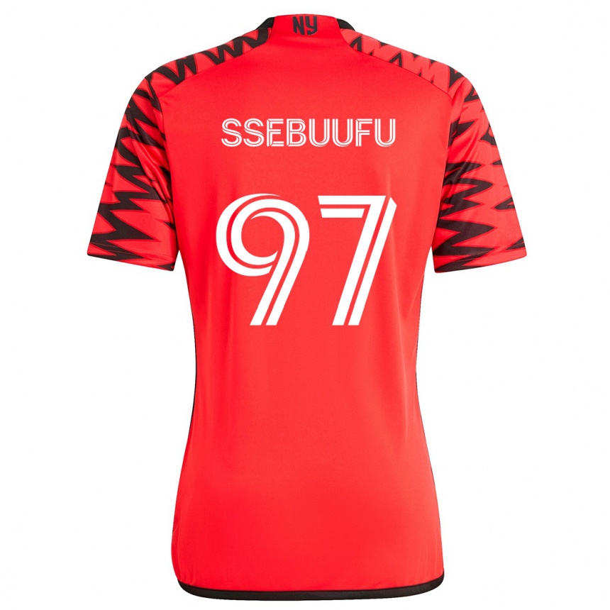 Vaikiškas Frank Ssebuufu #97 Raudona Juoda Balta Išvykos Marškinėliai 2024/25 T-Shirt