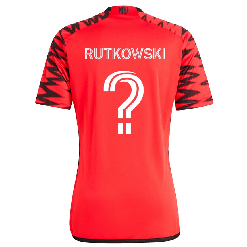 Vaikiškas Alan Rutkowski #0 Raudona Juoda Balta Išvykos Marškinėliai 2024/25 T-Shirt