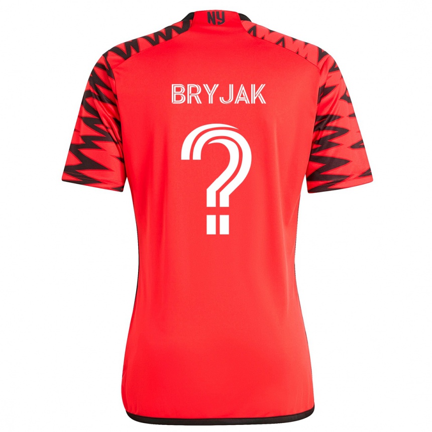 Vaikiškas Jeffrey Bryjak #0 Raudona Juoda Balta Išvykos Marškinėliai 2024/25 T-Shirt