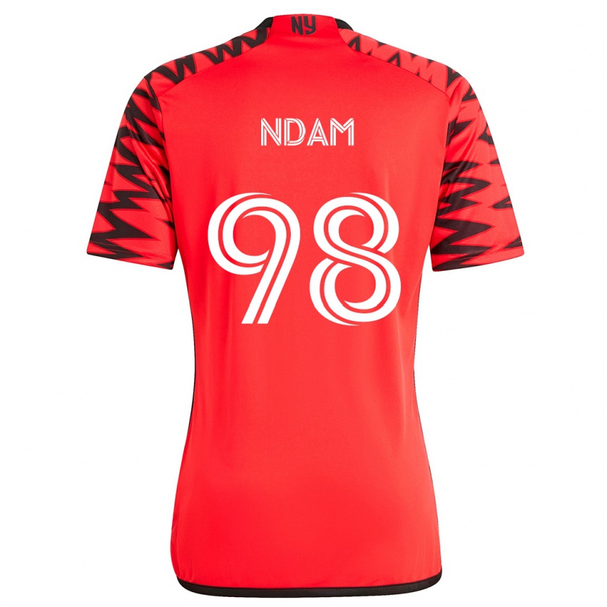 Vaikiškas Hassan Ndam #98 Raudona Juoda Balta Išvykos Marškinėliai 2024/25 T-Shirt