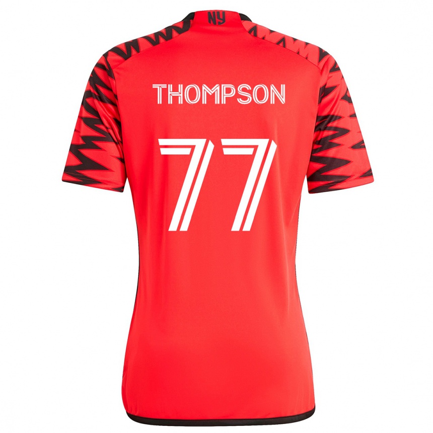 Vaikiškas Amos Shapiro-Thompson #77 Raudona Juoda Balta Išvykos Marškinėliai 2024/25 T-Shirt