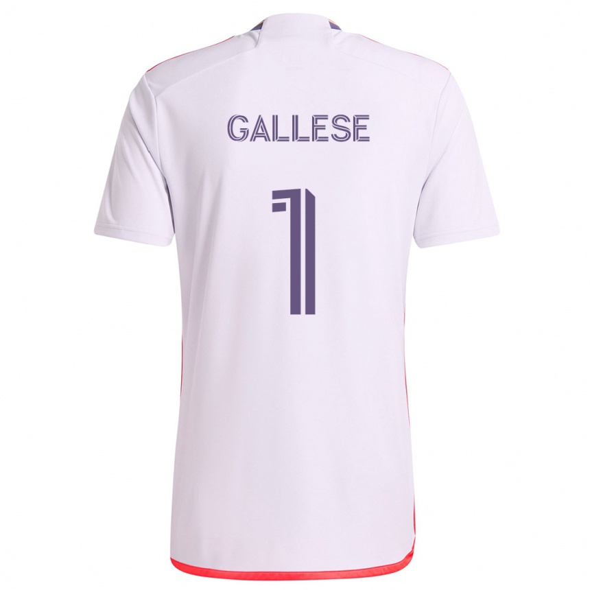 Vaikiškas Pedro Gallese #1 Balta Raudona Violetinė Išvykos Marškinėliai 2024/25 T-Shirt