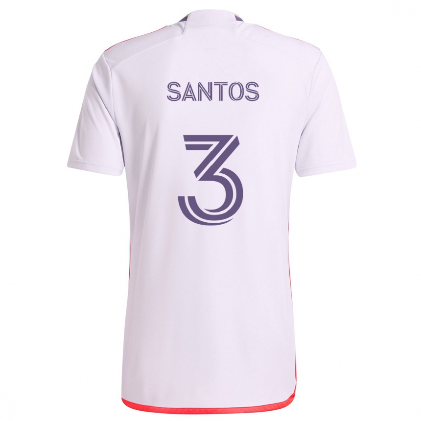 Vaikiškas Rafael Santos #3 Balta Raudona Violetinė Išvykos Marškinėliai 2024/25 T-Shirt