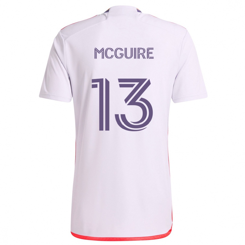 Vaikiškas Duncan Mcguire #13 Balta Raudona Violetinė Išvykos Marškinėliai 2024/25 T-Shirt