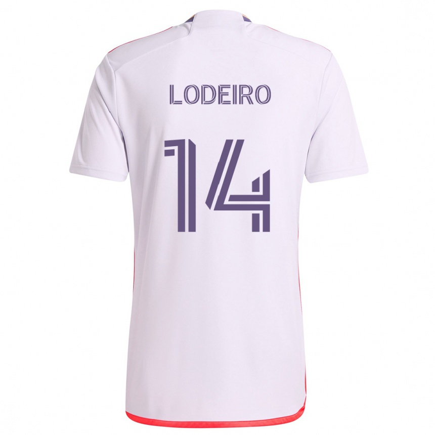 Vaikiškas Nicolás Lodeiro #14 Balta Raudona Violetinė Išvykos Marškinėliai 2024/25 T-Shirt