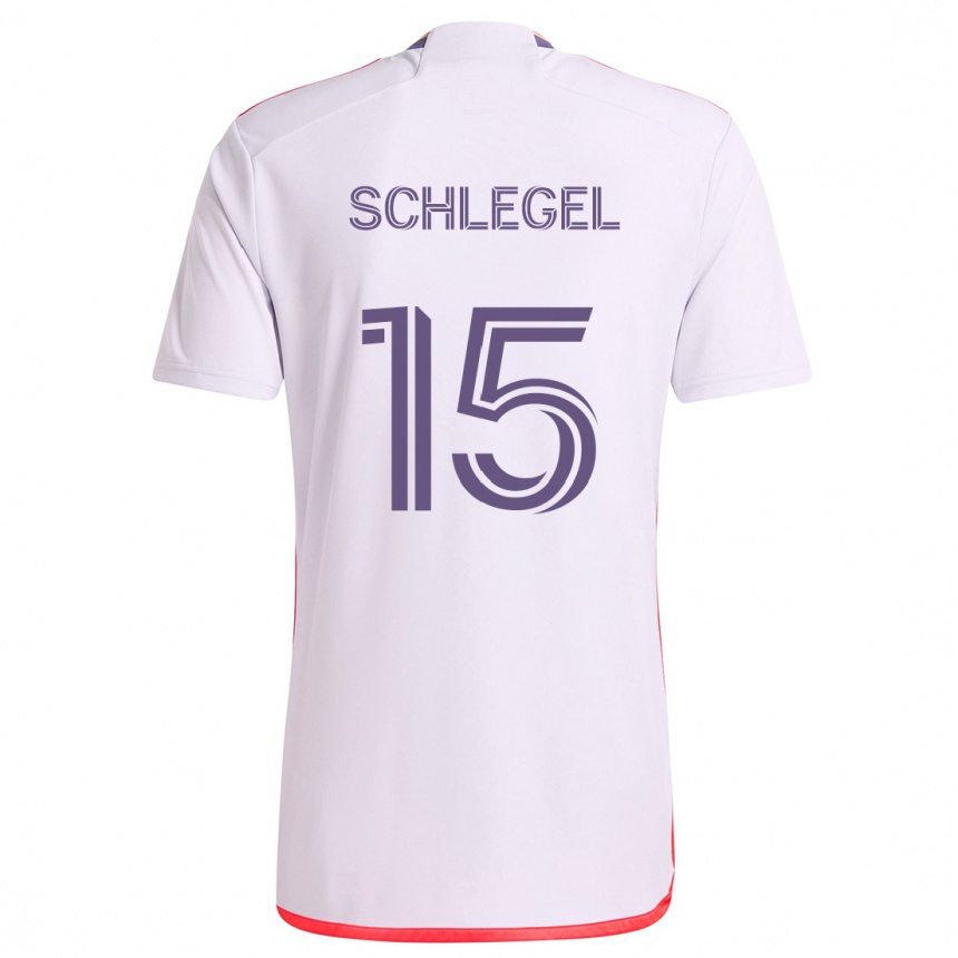 Vaikiškas Rodrigo Schlegel #15 Balta Raudona Violetinė Išvykos Marškinėliai 2024/25 T-Shirt