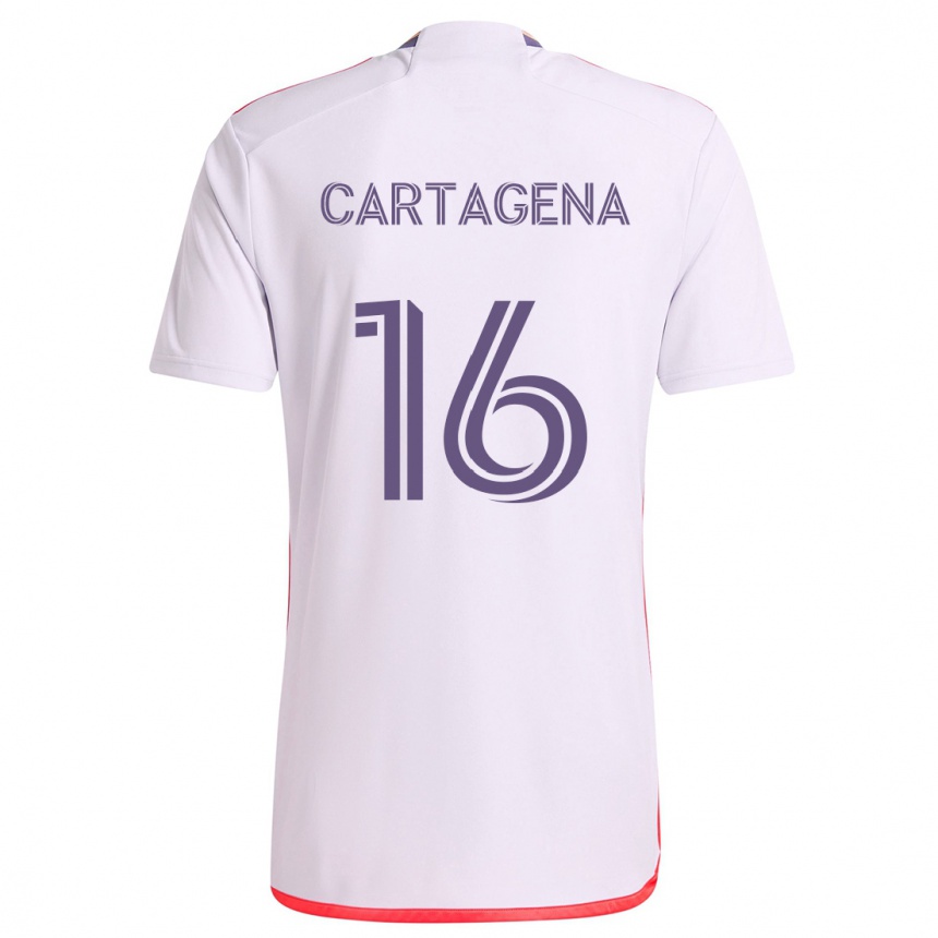 Vaikiškas Wilder Cartagena #16 Balta Raudona Violetinė Išvykos Marškinėliai 2024/25 T-Shirt