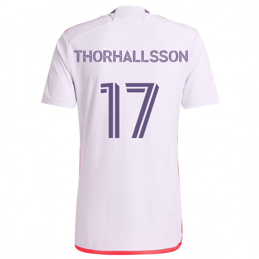 Vaikiškas Dagur Dan Thórhallsson #17 Balta Raudona Violetinė Išvykos Marškinėliai 2024/25 T-Shirt