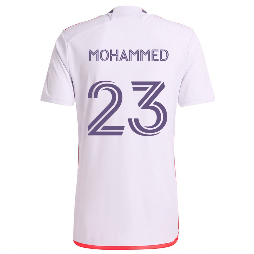 Vaikiškas Shak Mohammed #23 Balta Raudona Violetinė Išvykos Marškinėliai 2024/25 T-Shirt