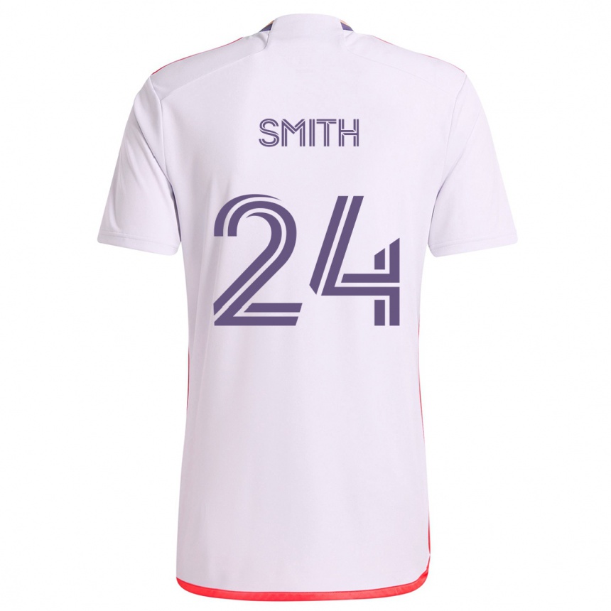 Vaikiškas Kyle Smith #24 Balta Raudona Violetinė Išvykos Marškinėliai 2024/25 T-Shirt