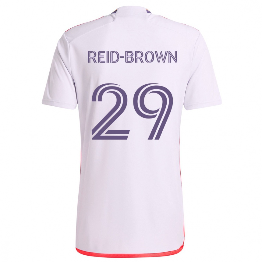 Vaikiškas Tahir Reid-Brown #29 Balta Raudona Violetinė Išvykos Marškinėliai 2024/25 T-Shirt