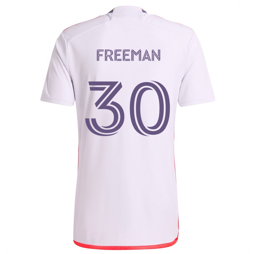 Vaikiškas Alex Freeman #30 Balta Raudona Violetinė Išvykos Marškinėliai 2024/25 T-Shirt