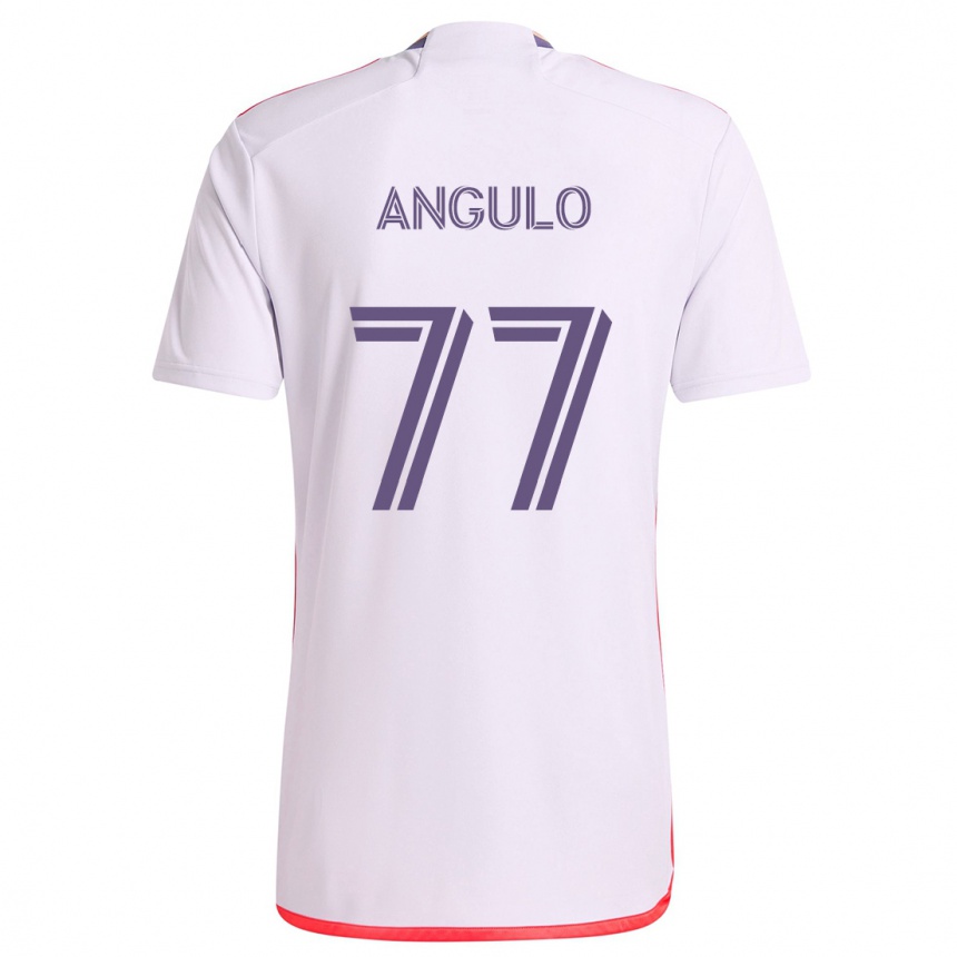 Vaikiškas Iván Angulo #77 Balta Raudona Violetinė Išvykos Marškinėliai 2024/25 T-Shirt