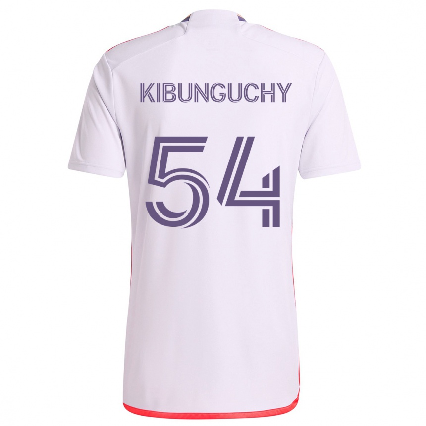 Vaikiškas Nabi Kibunguchy #54 Balta Raudona Violetinė Išvykos Marškinėliai 2024/25 T-Shirt