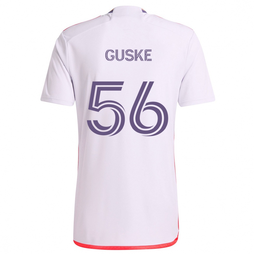 Vaikiškas Colin Guske #56 Balta Raudona Violetinė Išvykos Marškinėliai 2024/25 T-Shirt