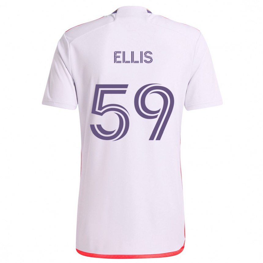 Vaikiškas Justin Ellis #59 Balta Raudona Violetinė Išvykos Marškinėliai 2024/25 T-Shirt