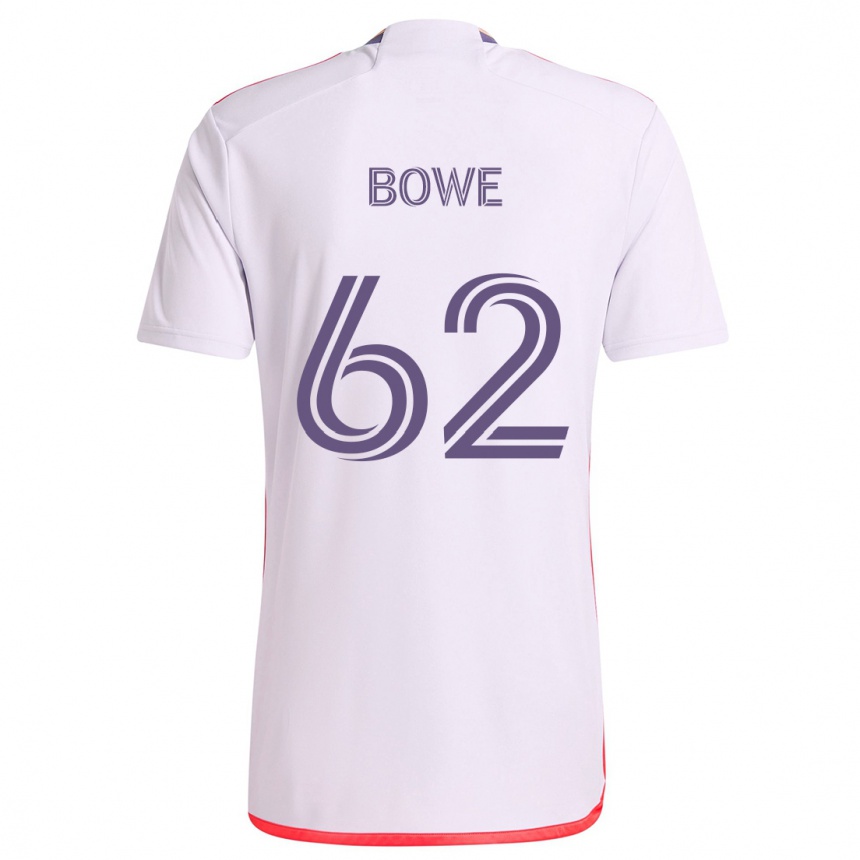 Vaikiškas Thomas Bowe #62 Balta Raudona Violetinė Išvykos Marškinėliai 2024/25 T-Shirt