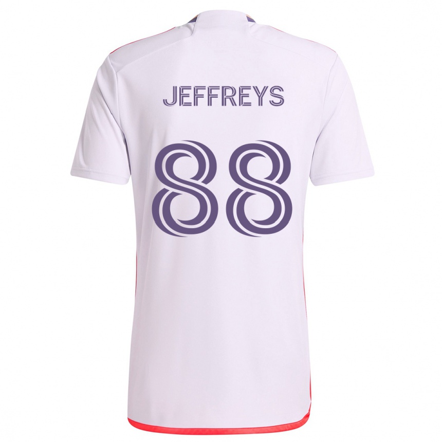 Vaikiškas Tj Jeffreys #88 Balta Raudona Violetinė Išvykos Marškinėliai 2024/25 T-Shirt