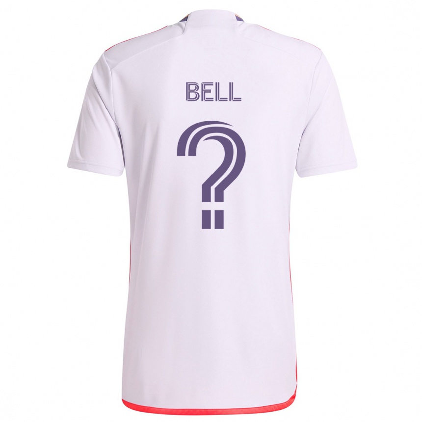 Vaikiškas Dominic Bell #0 Balta Raudona Violetinė Išvykos Marškinėliai 2024/25 T-Shirt