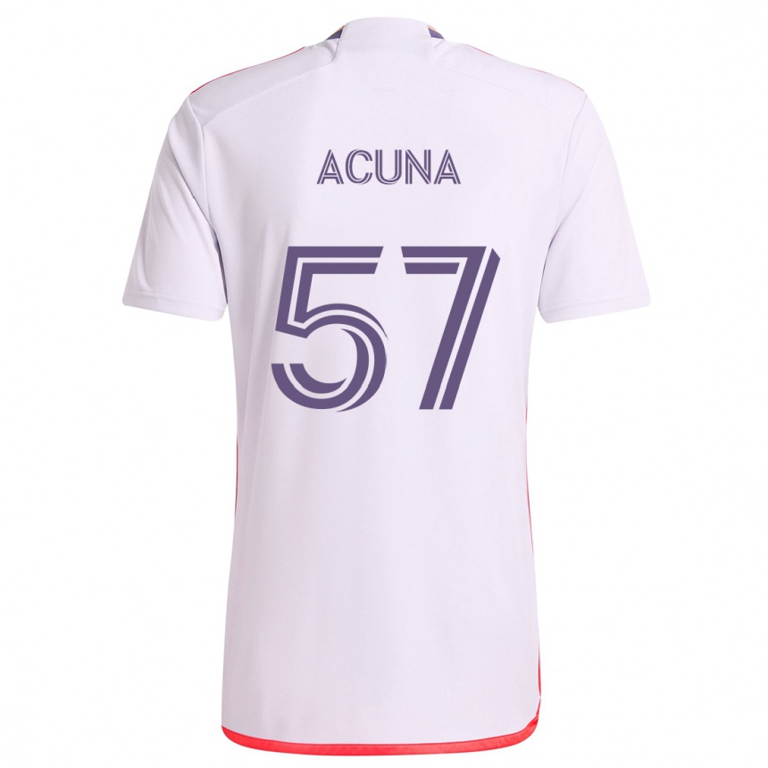 Vaikiškas Cristofer Acuña #57 Balta Raudona Violetinė Išvykos Marškinėliai 2024/25 T-Shirt