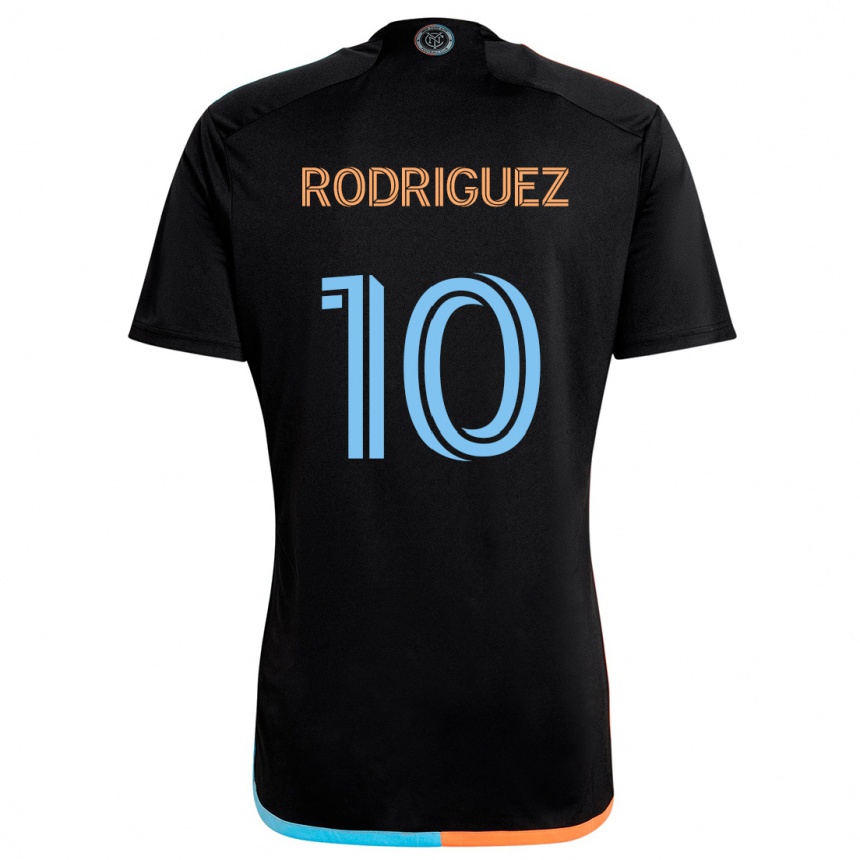 Vaikiškas Santiago Rodríguez #10 Juoda Oranžinė Mėlyna Išvykos Marškinėliai 2024/25 T-Shirt