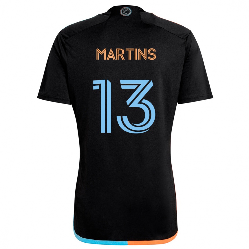 Vaikiškas Thiago Martins #13 Juoda Oranžinė Mėlyna Išvykos Marškinėliai 2024/25 T-Shirt