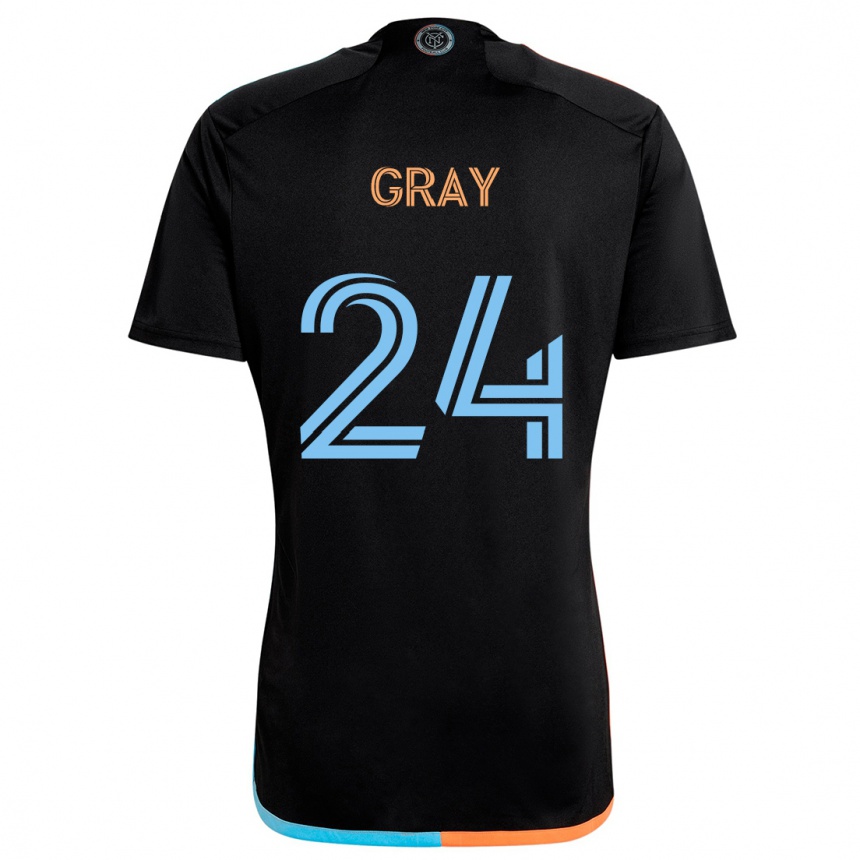 Vaikiškas Tayvon Gray #24 Juoda Oranžinė Mėlyna Išvykos Marškinėliai 2024/25 T-Shirt