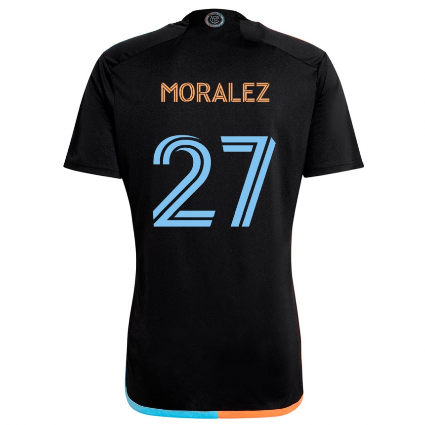 Vaikiškas Maxi Moralez #27 Juoda Oranžinė Mėlyna Išvykos Marškinėliai 2024/25 T-Shirt