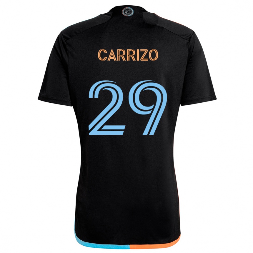 Vaikiškas Máximo Carrizo #29 Juoda Oranžinė Mėlyna Išvykos Marškinėliai 2024/25 T-Shirt