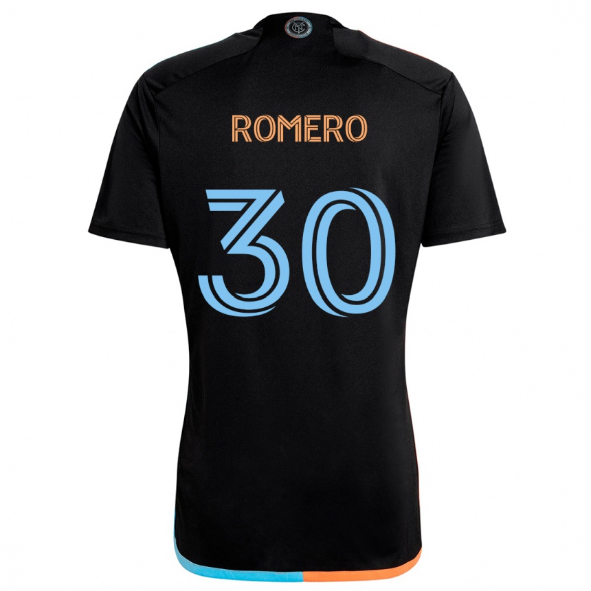 Vaikiškas Tomás Romero #30 Juoda Oranžinė Mėlyna Išvykos Marškinėliai 2024/25 T-Shirt