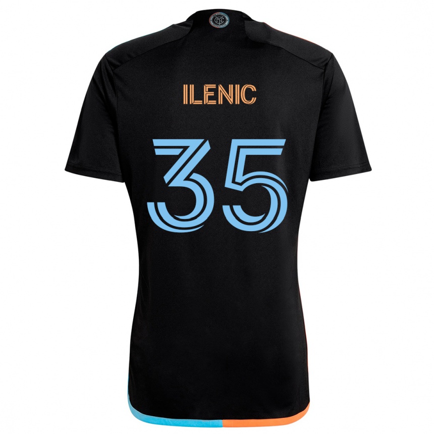 Vaikiškas Mitja Ilenic #35 Juoda Oranžinė Mėlyna Išvykos Marškinėliai 2024/25 T-Shirt