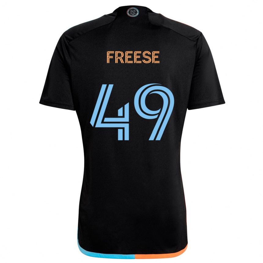 Vaikiškas Matt Freese #49 Juoda Oranžinė Mėlyna Išvykos Marškinėliai 2024/25 T-Shirt