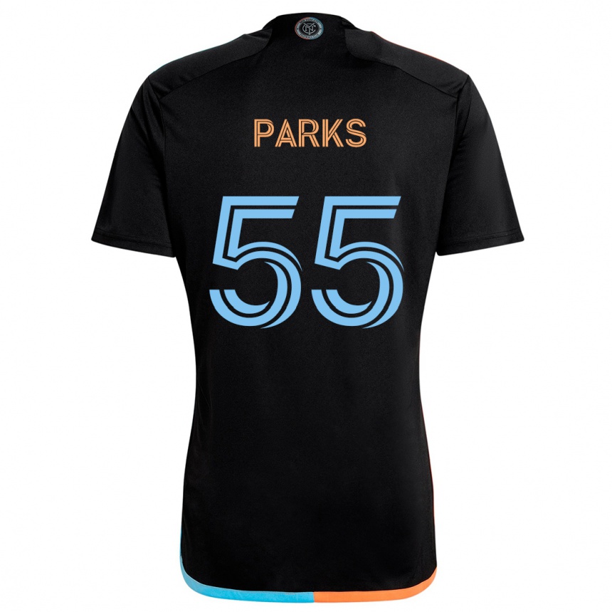 Vaikiškas Keaton Parks #55 Juoda Oranžinė Mėlyna Išvykos Marškinėliai 2024/25 T-Shirt