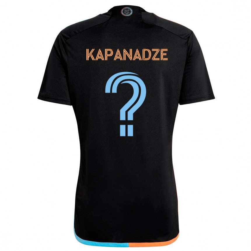 Vaikiškas Nicholas Kapanadze #0 Juoda Oranžinė Mėlyna Išvykos Marškinėliai 2024/25 T-Shirt