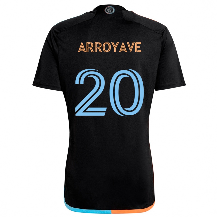 Vaikiškas Jacob Arroyave #20 Juoda Oranžinė Mėlyna Išvykos Marškinėliai 2024/25 T-Shirt