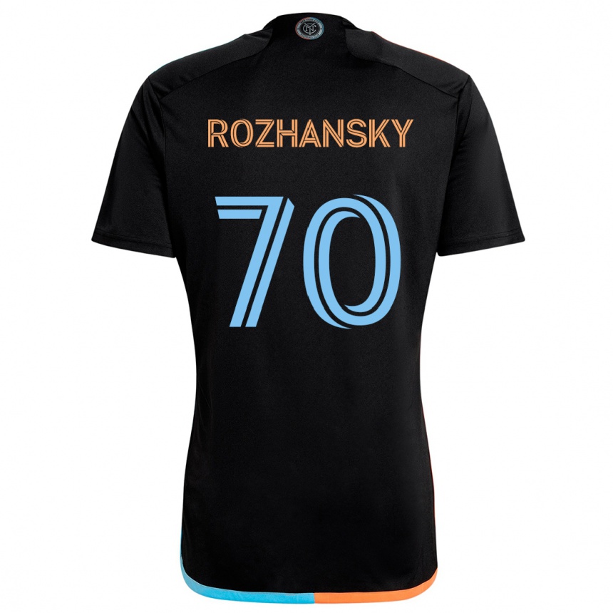 Vaikiškas Jake Rozhansky #70 Juoda Oranžinė Mėlyna Išvykos Marškinėliai 2024/25 T-Shirt