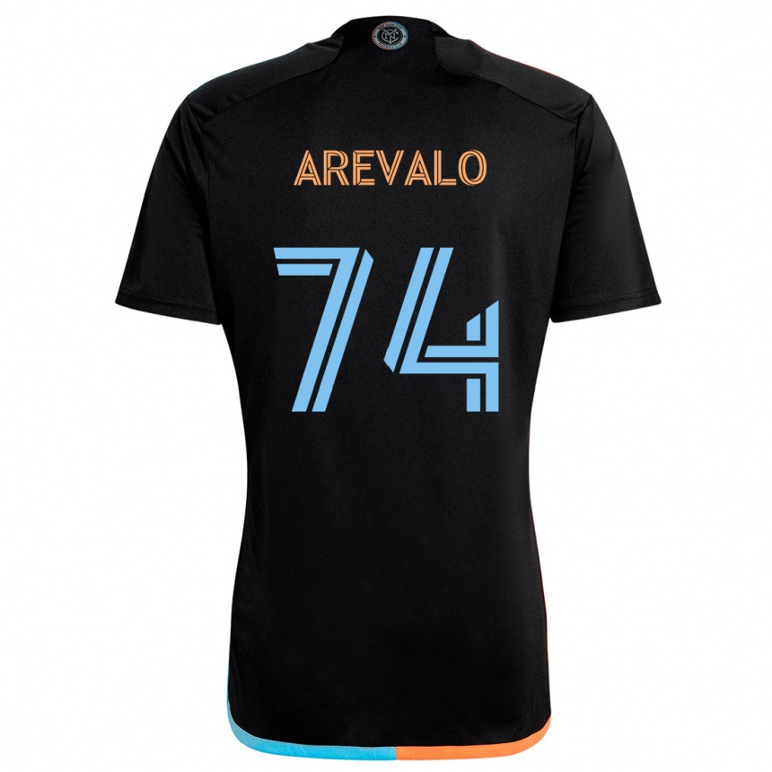 Vaikiškas Ronny Arévalo #74 Juoda Oranžinė Mėlyna Išvykos Marškinėliai 2024/25 T-Shirt