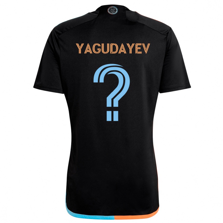 Vaikiškas Alexander Yagudayev #0 Juoda Oranžinė Mėlyna Išvykos Marškinėliai 2024/25 T-Shirt