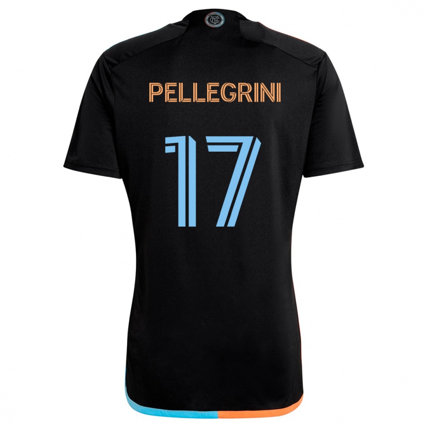 Vaikiškas Matías Pellegrini #17 Juoda Oranžinė Mėlyna Išvykos Marškinėliai 2024/25 T-Shirt