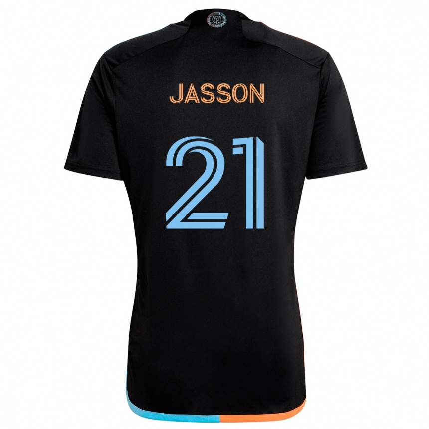 Vaikiškas Andres Jasson #21 Juoda Oranžinė Mėlyna Išvykos Marškinėliai 2024/25 T-Shirt