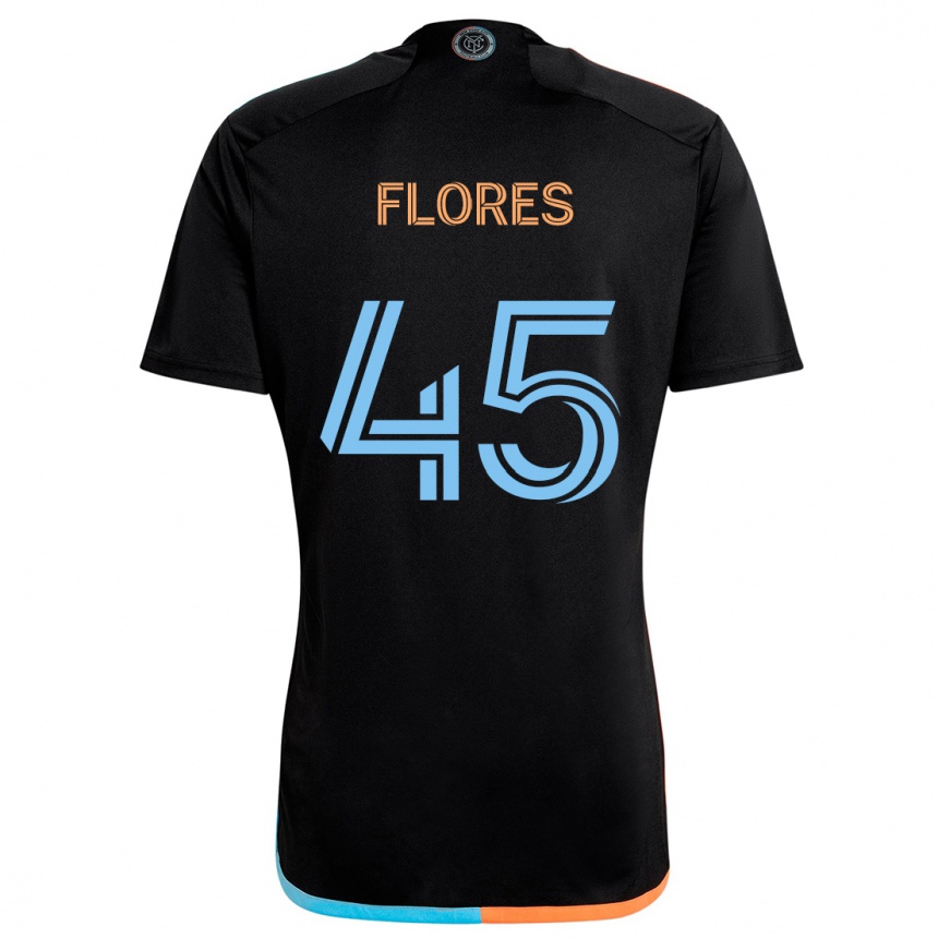 Vaikiškas Brian Flores #45 Juoda Oranžinė Mėlyna Išvykos Marškinėliai 2024/25 T-Shirt