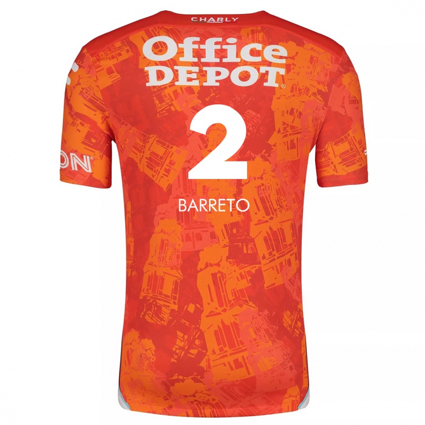 Vaikiškas Sergio Barreto #2 Oranžinė Balta Išvykos Marškinėliai 2024/25 T-Shirt