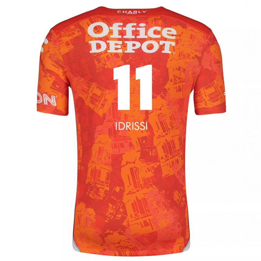 Vaikiškas Oussama Idrissi #11 Oranžinė Balta Išvykos Marškinėliai 2024/25 T-Shirt