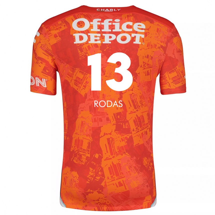 Vaikiškas Carlos Rodas #13 Oranžinė Balta Išvykos Marškinėliai 2024/25 T-Shirt