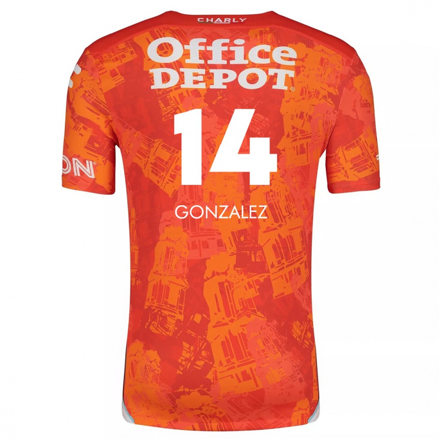 Vaikiškas Arturo González #14 Oranžinė Balta Išvykos Marškinėliai 2024/25 T-Shirt