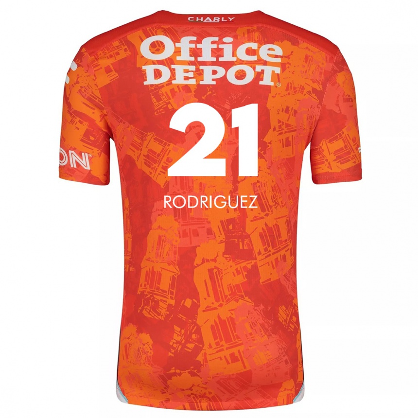 Vaikiškas Valentín Rodríguez #21 Oranžinė Balta Išvykos Marškinėliai 2024/25 T-Shirt