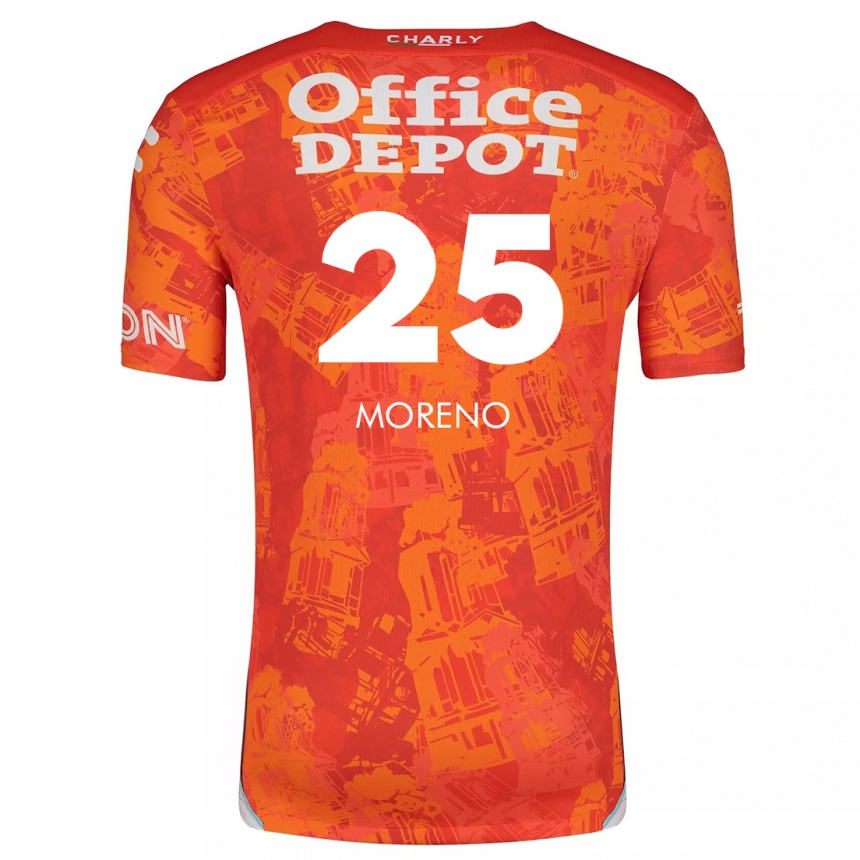 Vaikiškas Carlos Moreno #25 Oranžinė Balta Išvykos Marškinėliai 2024/25 T-Shirt